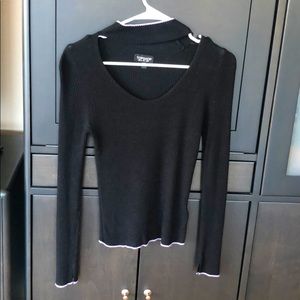 Topshop black top with choker-style collar